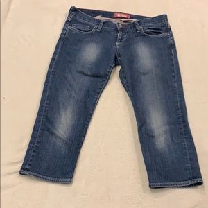 Blue jean knee shorts